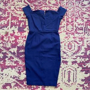 Vesper Plunge Front Midi Pencil Dress